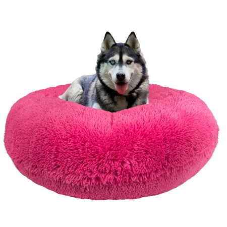 Bessie and Barnie Signature Lollipop Luxury Shag Extra Plush Faux Fur Bagel Pet/ Dog Bed