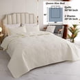 thumbnail image 4 of Quilted Floral Bedspread Set for Queen Beds – Includes Bedspread and Shams (Vine, Off White), 4 of 6