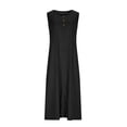 thumbnail image 4 of Mifsaly Cotton Dresses for Women Button Detail Midi Sleeveless Tank Dress Summer Lightweight Loose Fit Sundress with Pockets XXL, 4 of 9