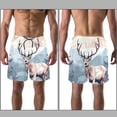 thumbnail image 3 of luoweisi Men's Beach Shorts Quick Dry Swim Trunks with Mesh Lining Jungle Elk L, 3 of 5