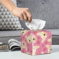 thumbnail image 4 of Tissue Box Cover, Cute French Bulldog Love Glasses Leather Tissue Box Holder - Tissue Case Facial Paper Organizer for Bathroom, Vanity Countertop, Tabletop, Car, Night Stands,, 4 of 5