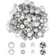 thumbnail image 1 of 120 juegos de botones de aluminio para gorras, repuestos para tela, ropa y manualidades, ideales para coser sombreros y otras prendas. Accesorios para la confección de ropa. Platino, 0,3-0,6 pulgadas., 1 of 6