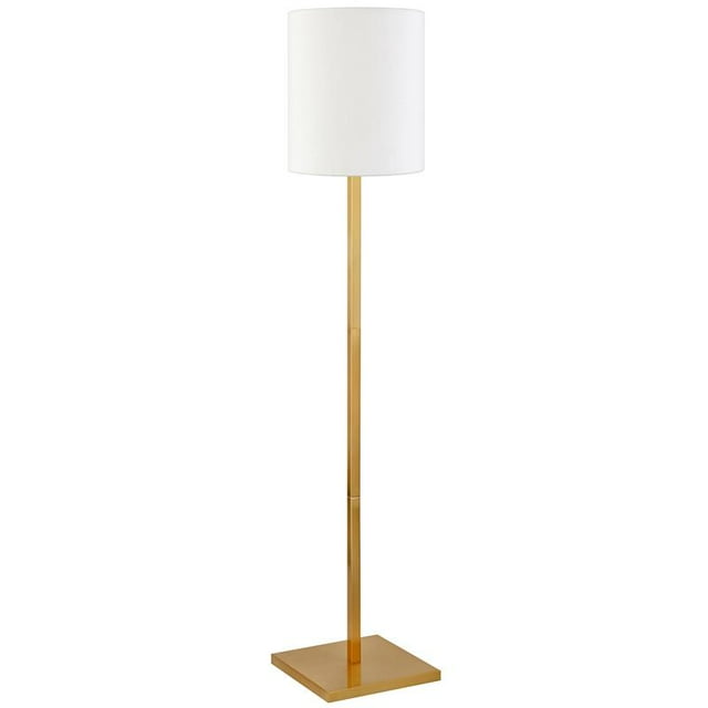 Henn&Hart 12" Brass Finish Metal/Fabric Floor Lamp