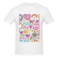 thumbnail image 4 of Bingfone Peace Love And Dove Flower Power Men'S Loose Fit Short-Sleeve Pocket T-Shirt, 4 of 7