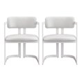 thumbnail image 6 of Upholstered Fabric Dining Chairs Set of 2 with White Metal Frame, Beige Seat, 6 of 10