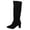 Black, variant on Viluyesy Womens Knee High Boots Pointed Toe Block Heel Faux Suede Slouch Pull On Elegant Daily Dress Boots Black Size US5.5