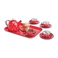 Polka Dot 15Piece Tin Tea Set & Carrying Case for Children 3 & up