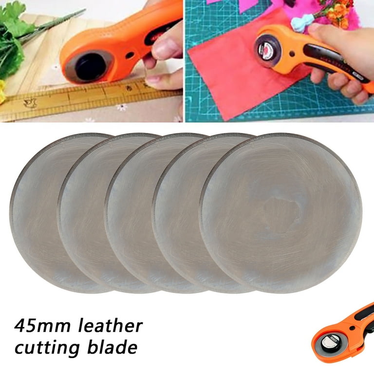 Pluokvzr 5PCS 45 mm Rotary Cutter Blades, Titanium Coated Heavy-Duty  Replacement Cutters,Sewing Accessories and Supplies for Cutting Fabric  Paper Leather 
