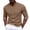 Coffee, variant on Long Sleeve Shirt for Guys Big and Tall Button Front Tee Crewneck Blouse Solid Color Summer Cloths