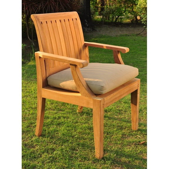 Lagos Arm / Captain Solo / Single Dining Chair Outdoor Patio Grade-A Teak Wood WholesaleTeak #WMDCARLG