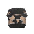 thumbnail image 3 of KOMOO Women Argyle Striped Pullover Sweater V-Neck Oversized Wild Sweater Patchwork Knitted Tops, 3 of 5