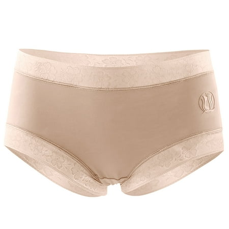 

AnuirheiH Seamless Mid-waist Underpants Comfy Lace Briefs Women Underwear Panties Clearance Under $10