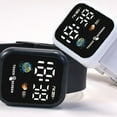 thumbnail image 7 of Fasijew Sporty Watch Square Dial Watch Earth Design Sport Watch Square Dial Touch Screen Big Number LED Digital Watch Silicone Wristband, 7 of 7
