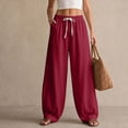 thumbnail image 4 of Maean Women Plus Size Pant Loose Elastic Waist Drawstring Summer Lounge Pants Trousers with Pockets M-5XL, 4 of 7