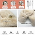 thumbnail image 6 of Idoravan Heated Hat for Men Women Rechargeable ,Winter Women USB Heated Hat Cute Ears Hooded Warm Soft Cap Scarves with Pocket Coffee, 6 of 9
