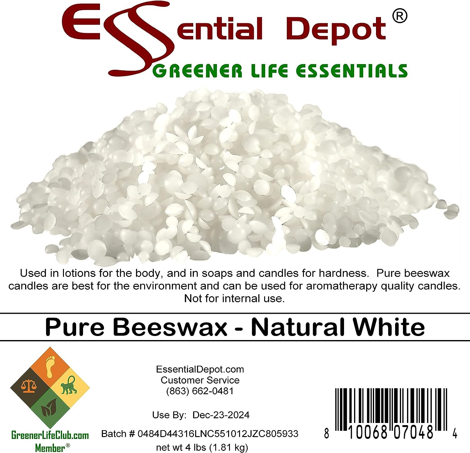 Beeswax - White Pastilles - 4lbs - Greener Life Club Box