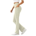 thumbnail image 2 of VBVC Women's High Waisted Flare Leg Pants , Breathable Bootcut Yoga Pants For Women , Ladies' Slim Stretch Slacks with Pockets,Beige,XS-XL, 2 of 7