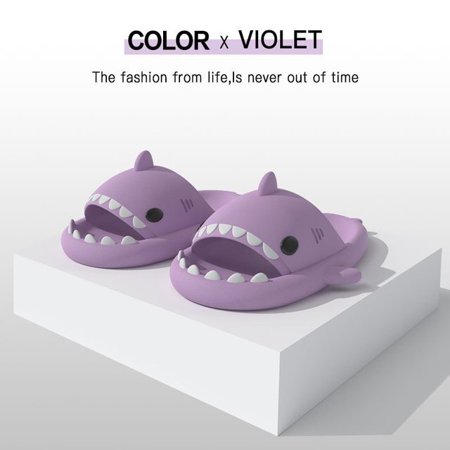 

QWZNDZGR Anti-kick Graffiti Shark Slippers Men s Summer Platform Slides Male Home Slippers 2022 Man Clappers Fish Slippers Family Shoes