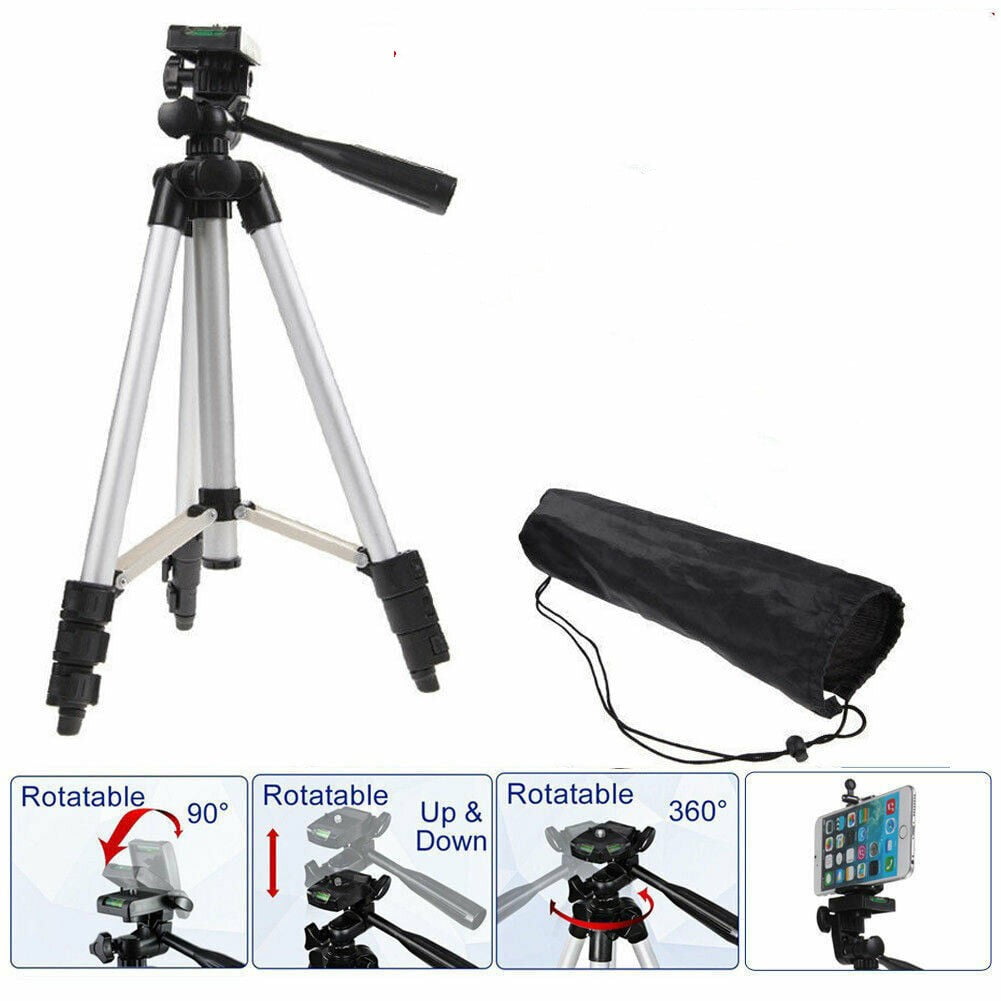 40-inch Camera Tripod, Portable Lightweight Aluminum Travel Tripod with Carry Bag Compatible with iPhone & Android Phone