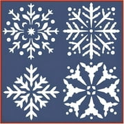 Snowflake Stencil Set 3 - Holiday Decoration Stencil for Painting Christmas Cards Ornaments Winter Art DIY Art & Craft Reusable Sturdy Flexible Template 10 mil Plastic Mylar - The Artful Stencil