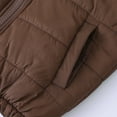 thumbnail image 6 of Otqutp Kids Boys Girls Middle Kids Hooded with Pockets Solid Color Short Cotton Jacket Fall and Winter Thickened Hooded Top Long Sleeve Coat(Coffee,9-10 Years), 6 of 8