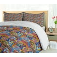 thumbnail image 5 of Ambesonne Floral Duvet Cover Sets, Hippie Aztec Tribal Boho, 2-Queen, Multicolor, 5 of 7