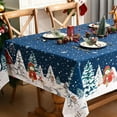 thumbnail image 3 of Christmas Tablecloth 60×84 Inch, Winter Snowflake Christmas Trees Table Cloth, Blue Christmas Table Cloth Rectangle, Waterproof Washable Christmas Table Cover for Party Kitchen Dining Room, 3 of 6