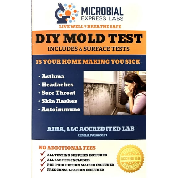 Microbial Express Labs DIY Mold Test Kit for Home or Office (4 Tests)