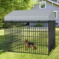 thumbnail image 2 of Aukfa 6.6'L x 6.6'W Metal Large Dog Kennel, Outdoor Pet Pens Animal Run Coop Fence with Roof Cover, 2 of 8