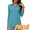 #1 Mint, variant on Tops for Women Zipper V Neck Shirts Casual Loose Solid Color Tshirts 3 4 Sleeve Black Blouse Comfort Pullover Size XL