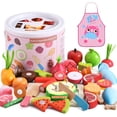 thumbnail image 1 of Juego de cocina Play Food Toys WHOHOLL de madera con delantal 3+ Y, 1 of 9