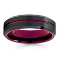 thumbnail image 2 of Purple Tungsten Wedding Band Black Tungsten Ring Men & Women Anniversary Ring Comfort Fit Engagement Ring, 2 of 2