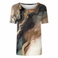 thumbnail image 5 of Edvintorg Shirts for Women Floral Printed Loose Fit Crew Neck Short Sleeve Casual Pullover Tops Plus Size Fashion Women Summer Clothes White XXL, 5 of 5