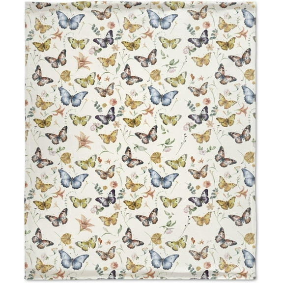 Butterfly Blanket Gifts Ultra Soft Cozy Throw Flannel Blanket, Lightweight Fuzzy Fleece Blanket Warm Plush Throw Blankets for Couch, Sofa, Bed,