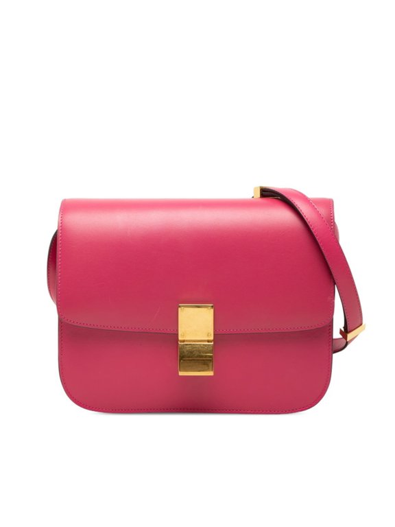 Pre-Owned Celine Classic Box Shoulder Bag, Pink Leather, Women's CELINE