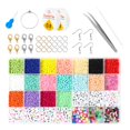 thumbnail image 2 of Kit de suministros de fabricación de joyería de de semilla de plástico de 4mm, juego de artesanía de pequeñas 28Gird AlphabetBeads Zulema cuentas de pulsera, 2 of 3