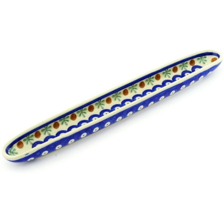 Hand Painted Candy Dish Polish Pottery 13-inch Olive Dish (Mosquito Theme) Hand Painted in Boleslawiec, Poland + Certificate of Authenticity ()
