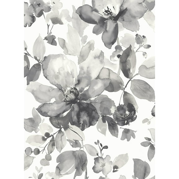 NextWall Watercolor Flower Peel and Stick Wallpaper 20.5 in. W x 18 ft. L - Inkwell