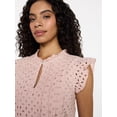 thumbnail image 5 of Time and Tru Women's Cotton Eyelet Mini Dress with Flutter Sleeves, Sizes XS-XXXL, 5 of 6