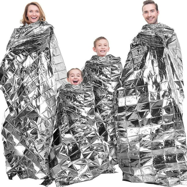 uds mantas de emergencia de alta plata reflectante película de Mylar hoja de lámina de protección térmica manta de Camping senderismo mantas espaciales y invernadero de jardín C WD.WDQZL Hogar