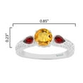 thumbnail image 3 of Sterling Silver with Natural Citrine, Garnet and White Zircon Three Stone Ring, 3 of 4