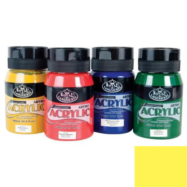 Royal & Langnickel RAA-5106 16.9 Fl.oz. - 500ml - Essentials Acrylic Paint Jar - Lemon Yellow