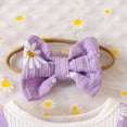 thumbnail image 6 of mgoYE Baby Girl Clothes Summer Newborn Daisy Bow Ruffle Short Sleeve Romper Jumpsuit Onesie Cute Infant Spring Outfit(Purple,9-12 Months), 6 of 9