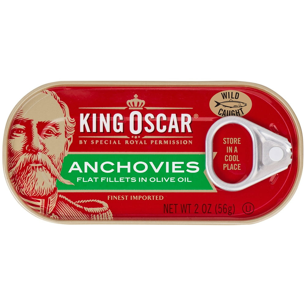 King Oscar Anchovies Flat Fillets in Olive Oil, 2 oz