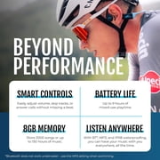 H2O Audio TRI 2 Multisport Waterproof Bone Conduction Open Ear Headphones, Bluetooth 5.3 for Running and Cycling, MP3 Mode for Swimming, 8GB Memory, 8.5-Hour Battery, Black/Blue