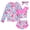 Pink Flower, variant on Toddler Girls 4 Piece Swimsuit Long Sleeve Rash Guard Ruffle Tankini Set Bathing Suit With Headband Little Girls 2-6T