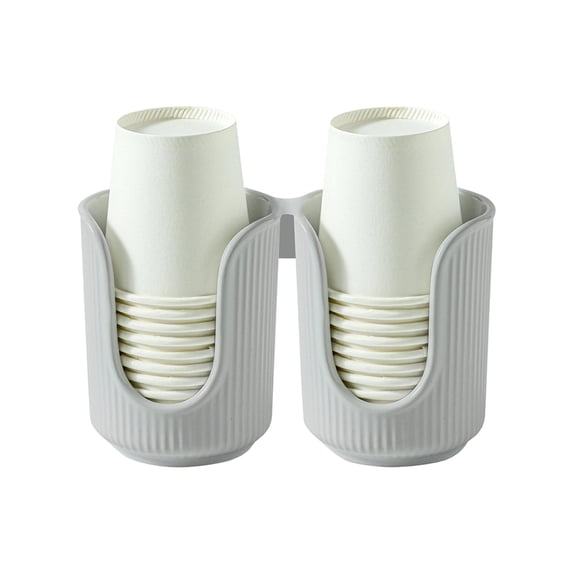 EYNMVR Ceramic Bathroom Cup Dispenser with Stylish Vertical Stripes - Disposable Mouthwash Cup Holder Holds 3-4oz Paper Cups for Rinsing Cups on Bathroom
