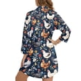 thumbnail image 2 of Xoenoiee Rooster Chicken Flower Print Womens Swimsuit Coverup Shirt Button Down Bathing Suit Cover Ups Beachwear for Beach Pool Vacation Swimming, XL, 2 of 7