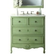 thumbnail image 5 of Benton Collection 34" Distressed Green Cottage Bathroom Vanity with White Marble Top, 5 of 6