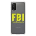 thumbnail image 1 of DistinctInk Clear Shockproof Hybrid Case for Galaxy S20 / S20 5G (6.2" Screen) - TPU Bumper Acrylic Back Tempered Glass Screen Protector - FBI - Female Body Inspector, 1 of 2